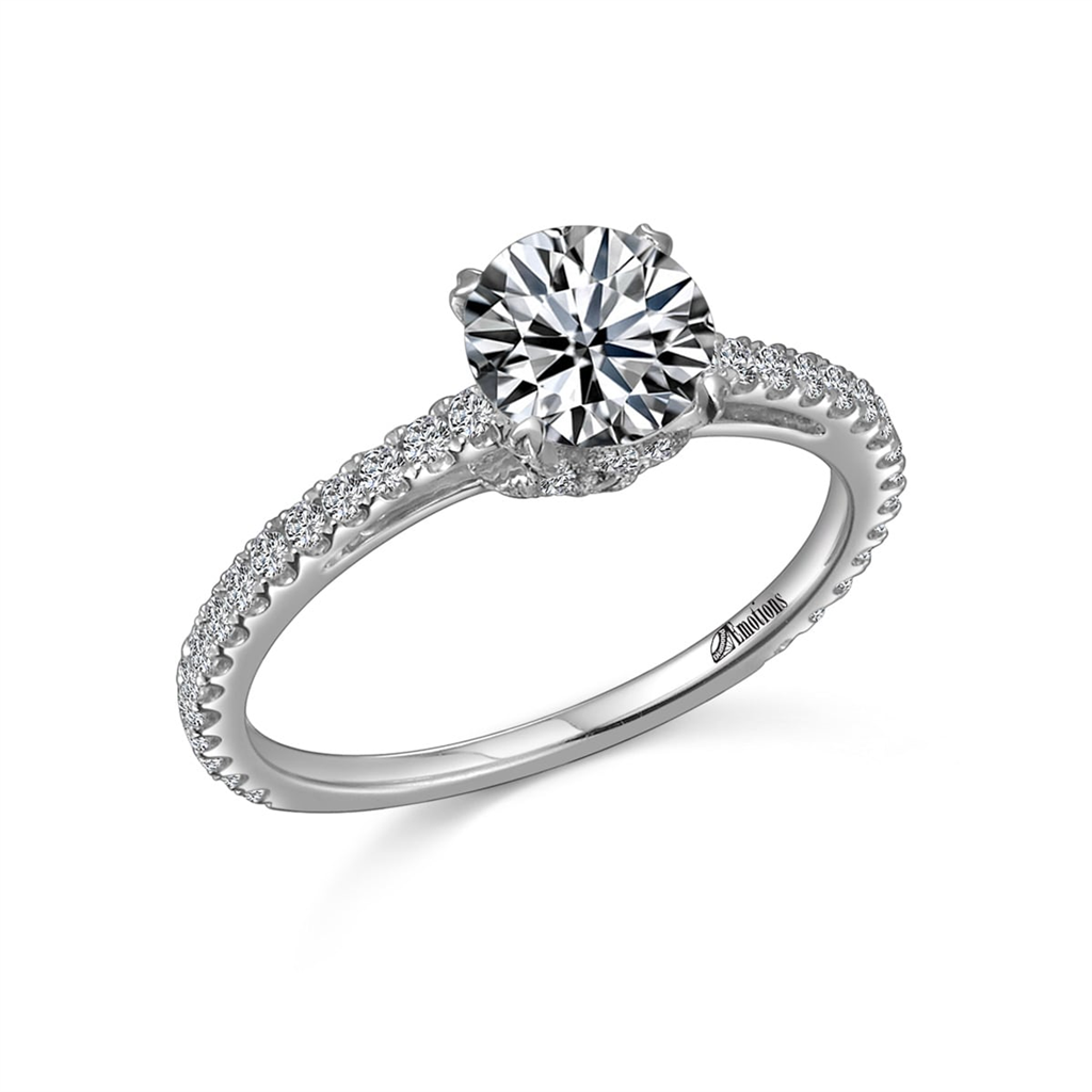 Elegant Ring Semi-Mount with .25Ct Diamonds and Delicate Gallery Detail