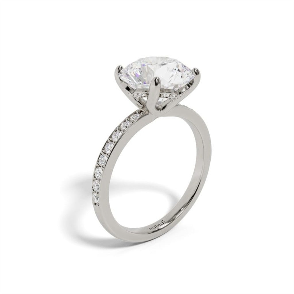 14K Two-Tone Maria Semi-Mount Engagement Ring – Hidden Halo