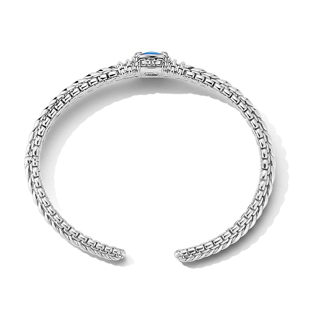 JAI Sterling Silver Diamond & Cushion London Blue | Silver Bracelets