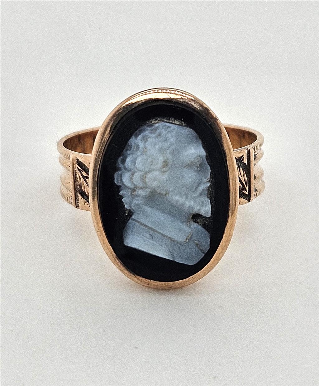 10K Yellow Gold Ring with Portrait