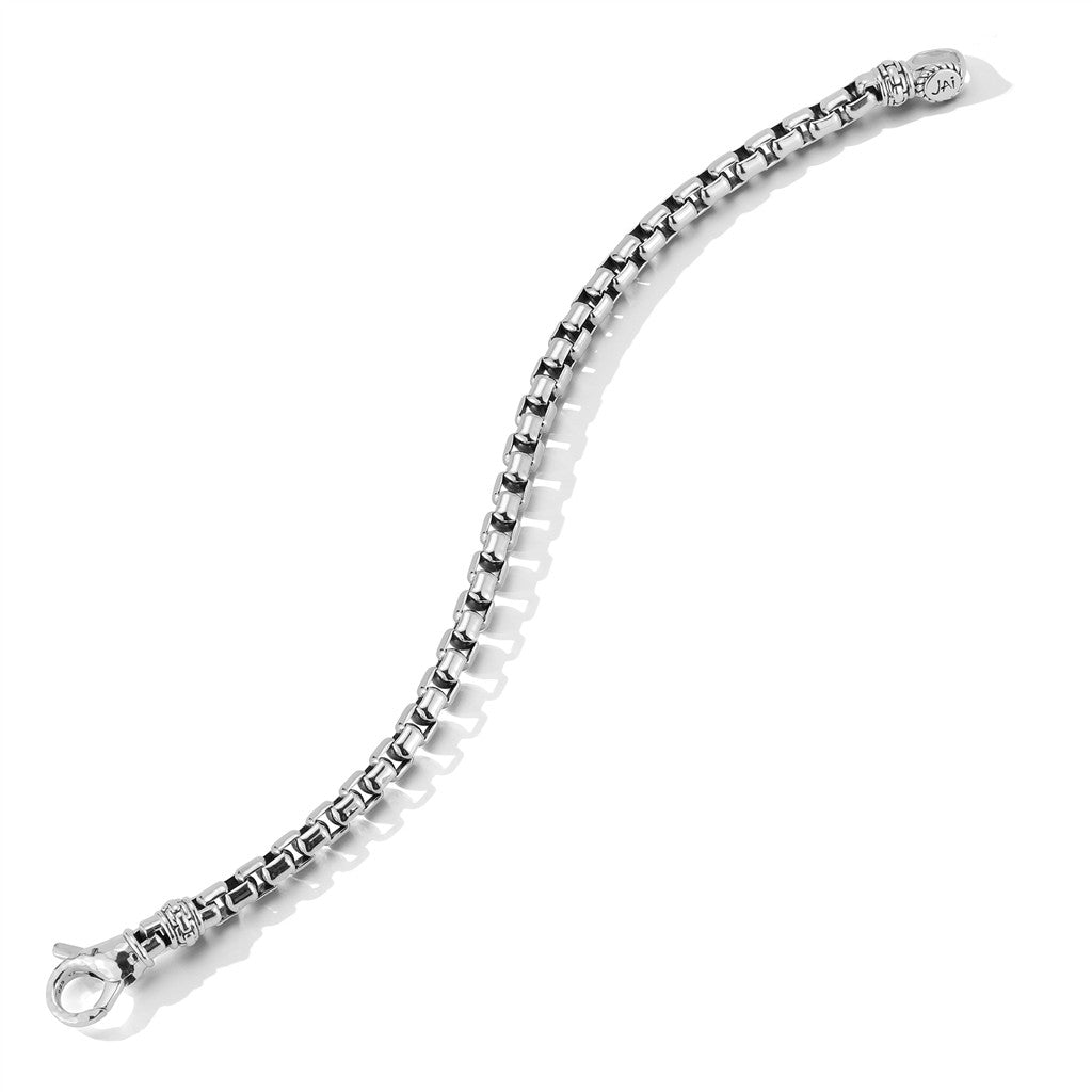 JAI Sterling Silver 5.3mm Box Chain Bracelet, Size | Silver Bracelets
