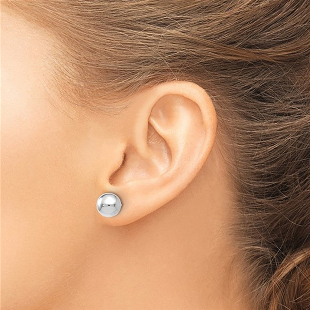 Classic 14K White Gold 8MM Ball Stud Earrings