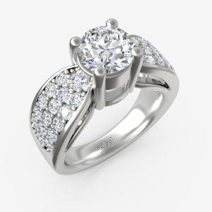 Diamond Clustered Shoulder Cathedral Semi-Mount
