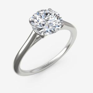 Basic Cathedral Solitaire 2.0mm Shank Engagement Ring Semi-Mount