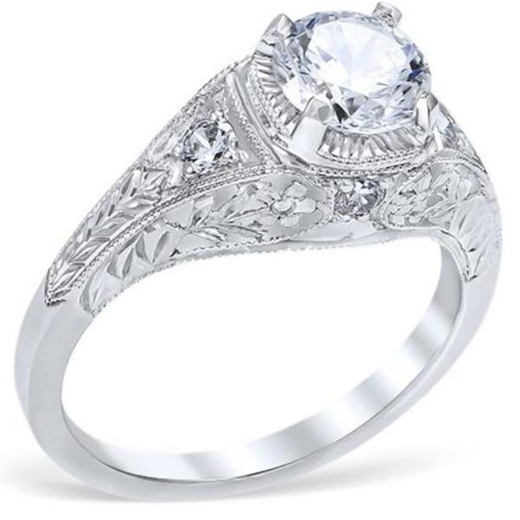 Floral Burst Vintage Diamond Engagement Ring Semi-Mount – Timeless Elegance