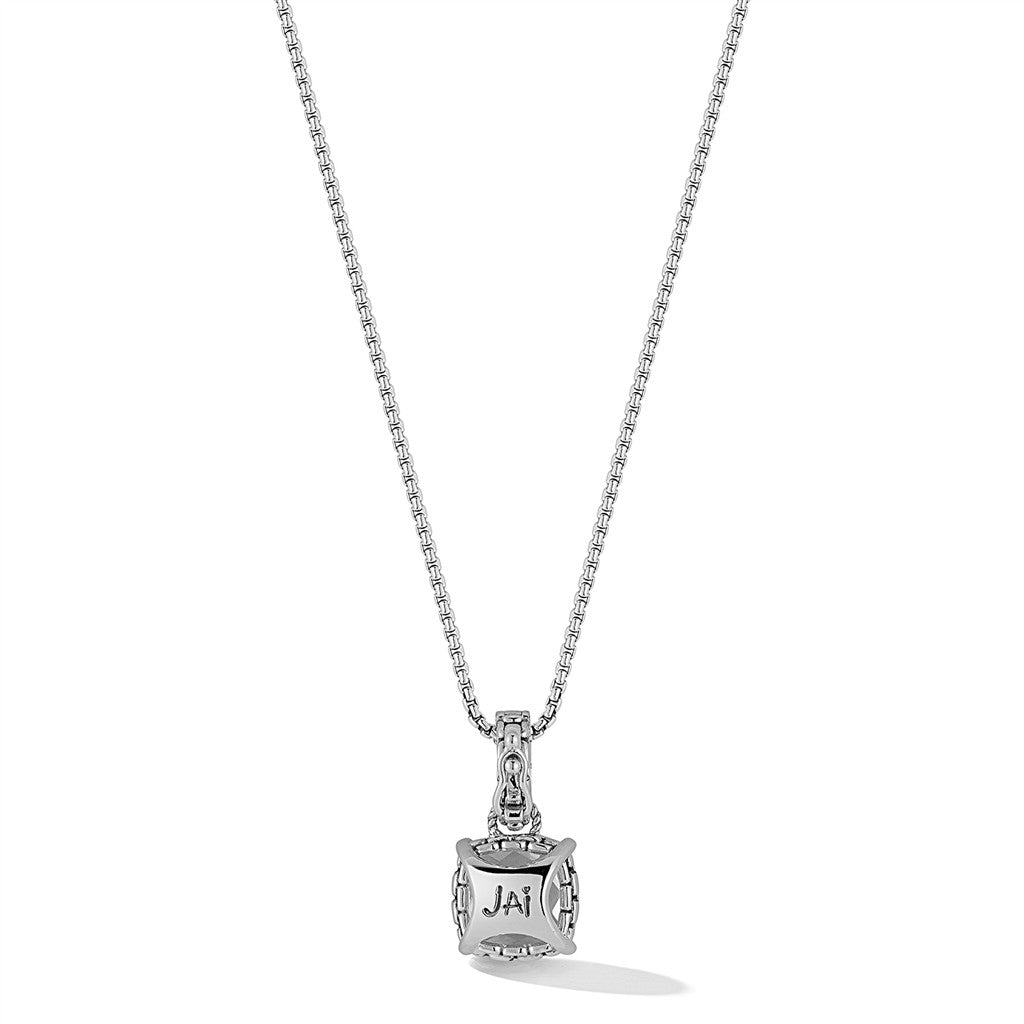JAI Sterling Silver Gemstone Box Chain Pendant - A | Silver Necklaces