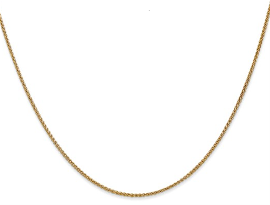 Elegant 14K Yellow Gold Spiga Wheat Chain