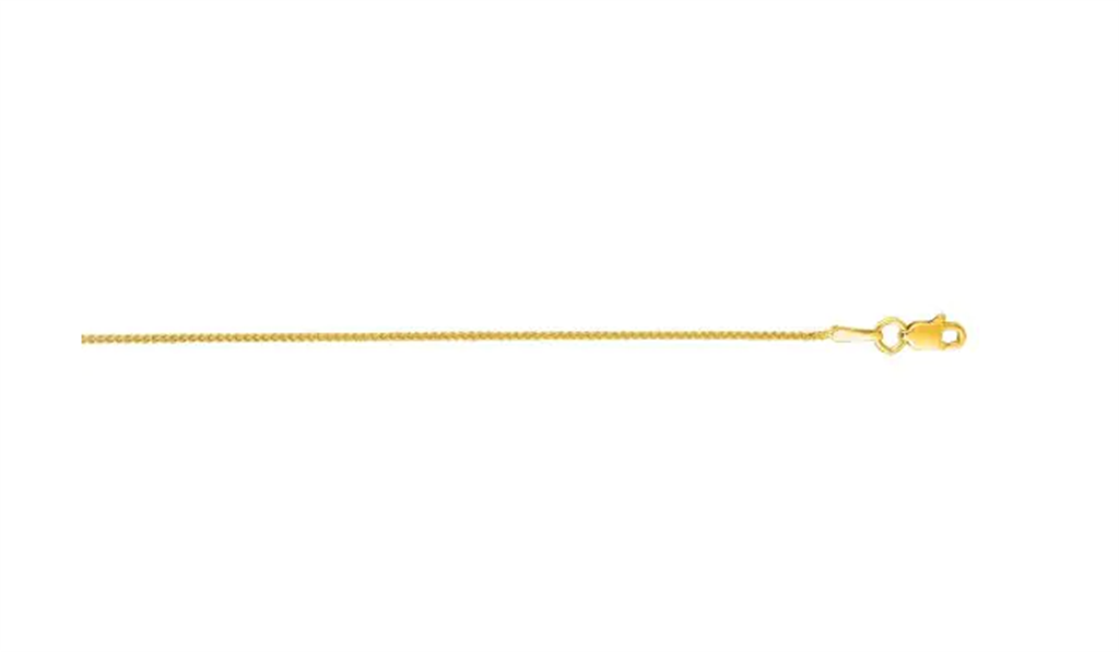 14K Yellow Gold 18" Round Wheat Chain with Lobster Clasp
