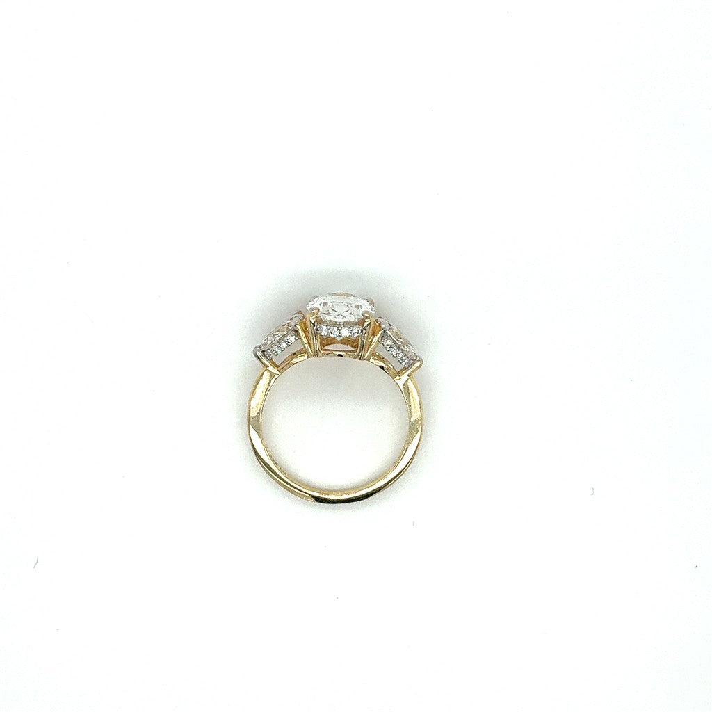 LGD 14KYG 4.17CTW Three-Stone Engagement Ring