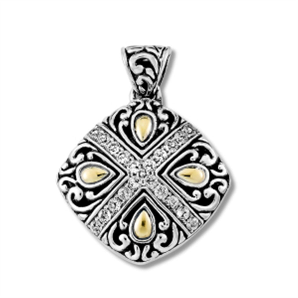 Simbolon Pendant - White Topaz Filigree Work