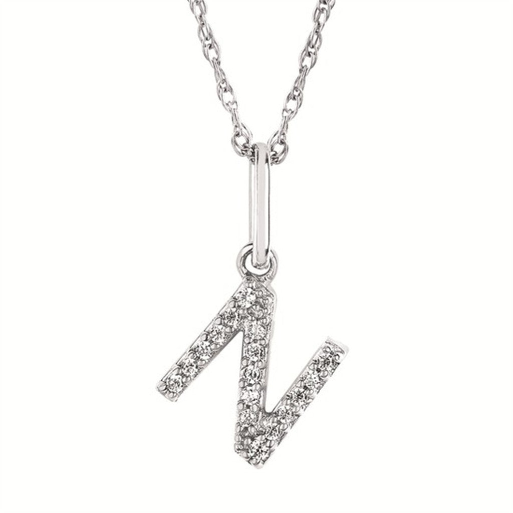 Letter N .05 Ctw. Diamond Pendant