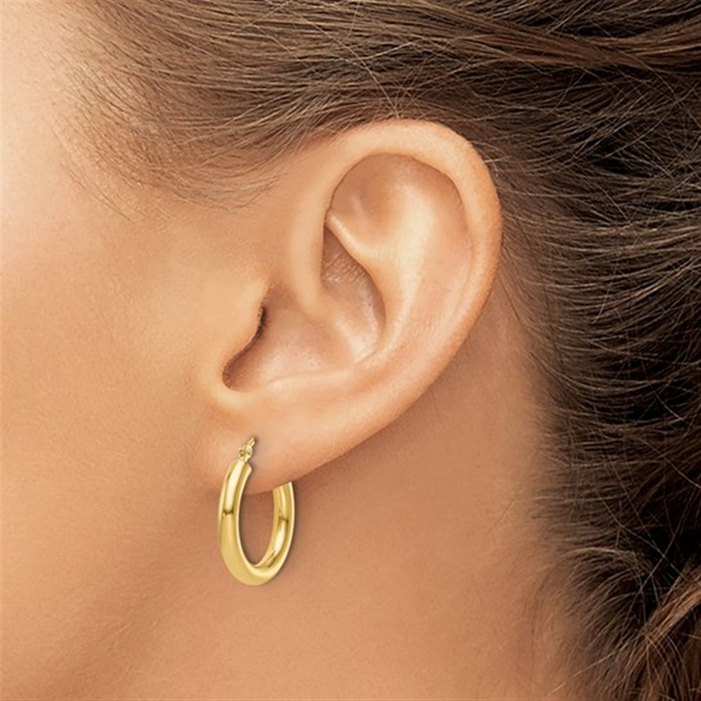 Classic 14K Yellow Gold Polished 3mm Hoop Earrings