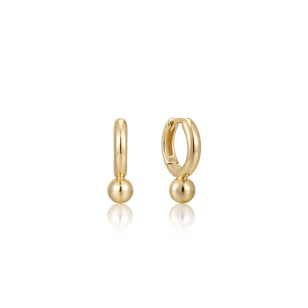 Ania Haie Elegant Orb Drop Huggie Hoop Earrings