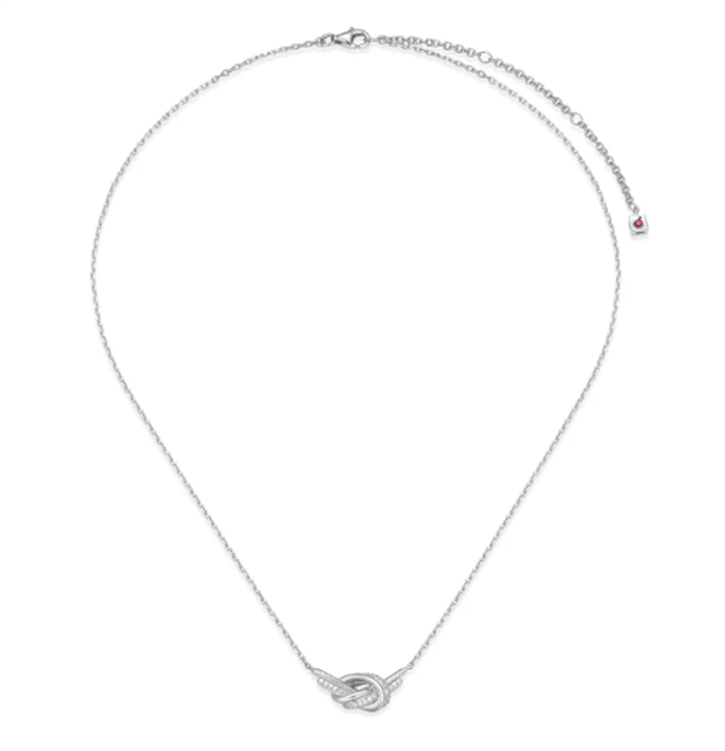 ELLE Unity Knot Pendant Necklace – Rhodium-Plated Sterling Silver