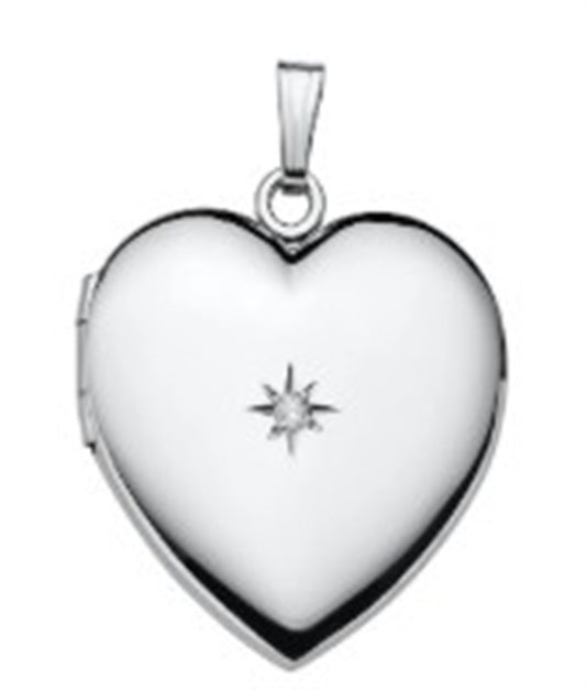 Sterling Silver Heart Lock Necklace with Diamond  Parker Jewelers