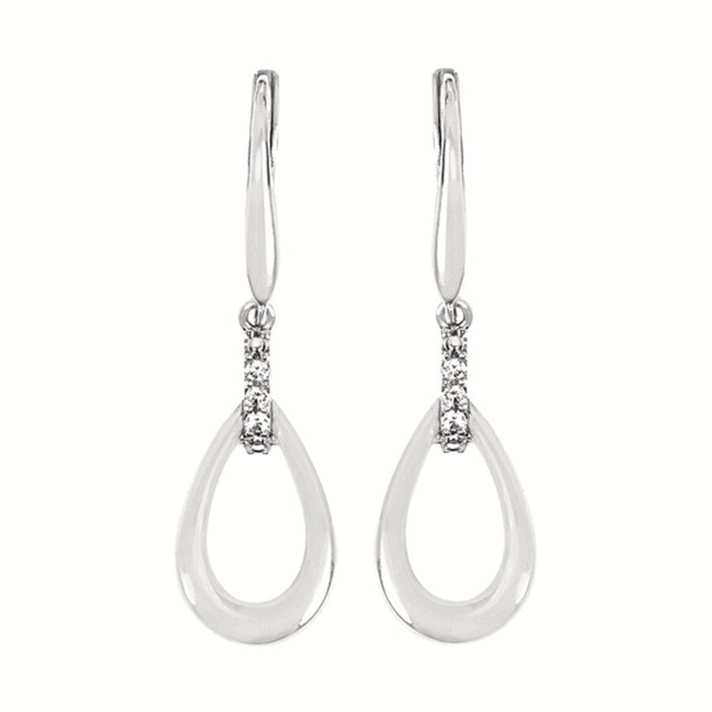 SS .06CTW Diamond Drop Leverback Earrings – Elegant Motion