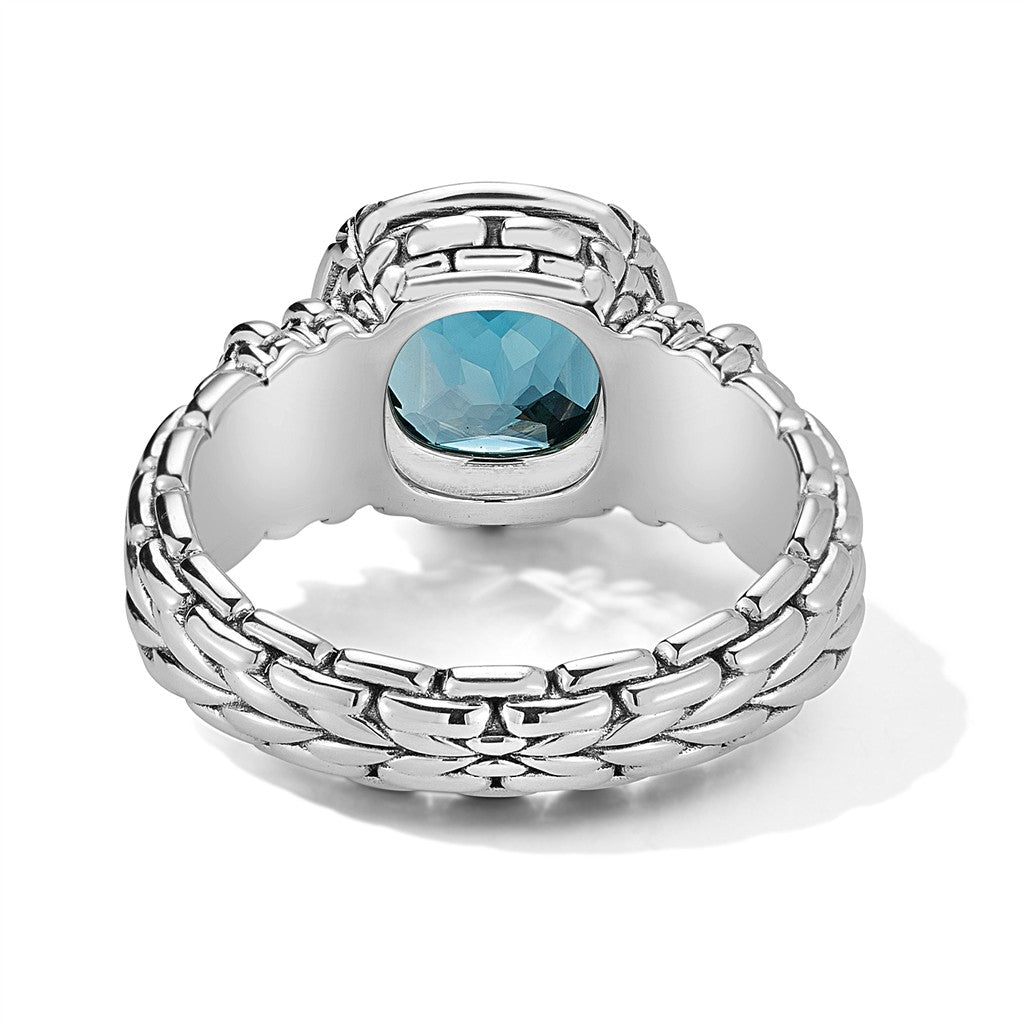 JAI Sterling Silver Diamond & Gemstone Ring with 8 | Silver Rings