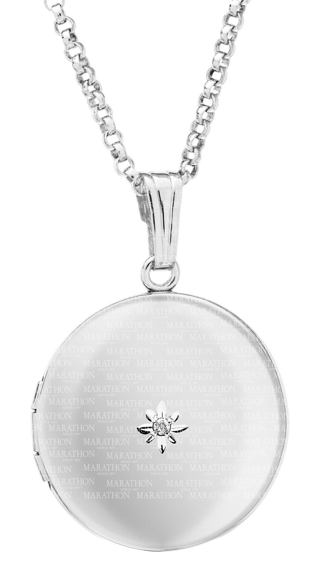 SS Adult Round Diamond Locket