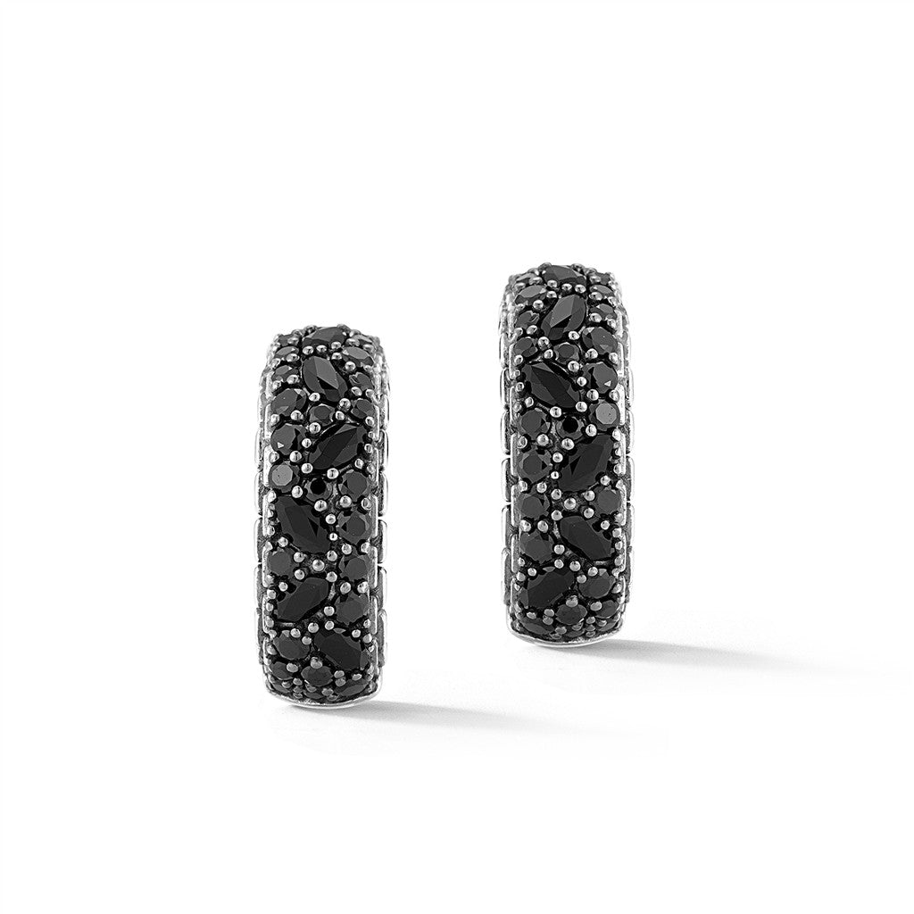 JAI Sterling Silver Multi Gemstone Hoop Earrings w | Silver Earrings