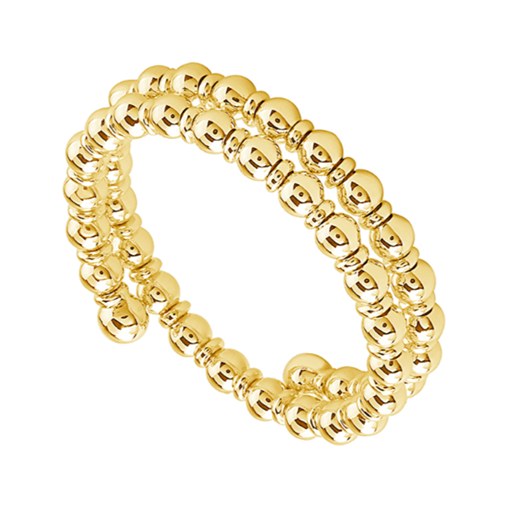 14K Yellow Gold Flexie Beaded Tracer Band