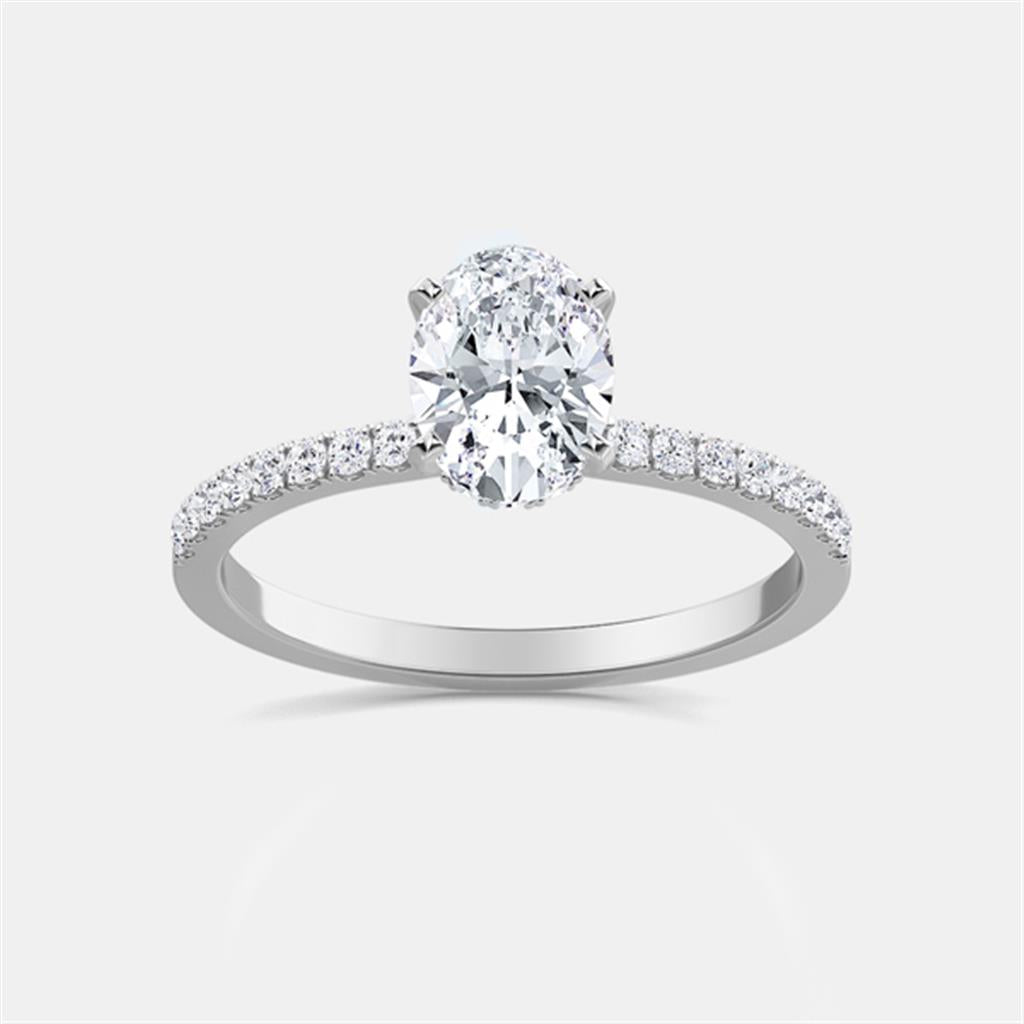 14K White Gold Engagement Ring with 1.75CTW LGD