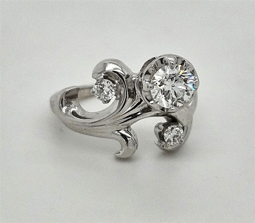 14KW DIAMOND FREEFORM RING 0.5
