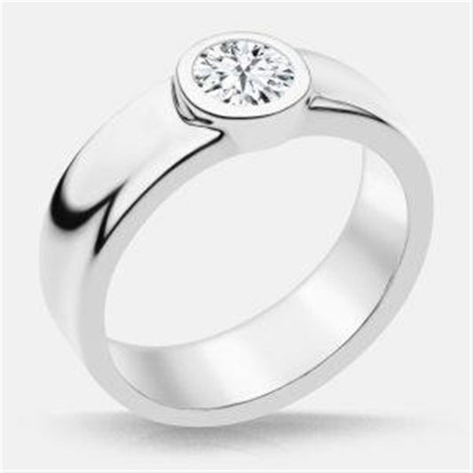 Wide Bezel-Set Solitaire Engagement Ring Semi-Mount