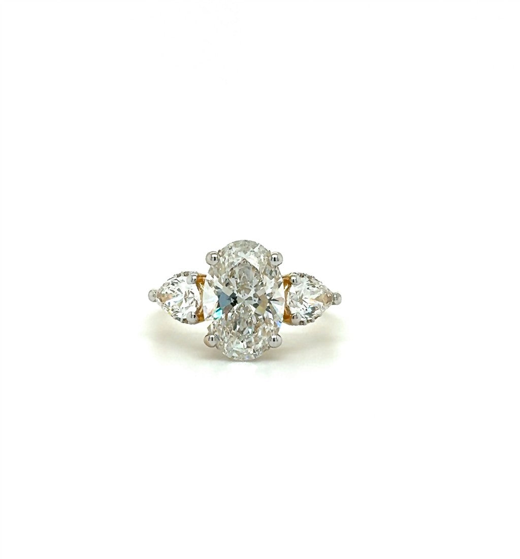 LGD 14KYG 4.17CTW Three-Stone Engagement Ring