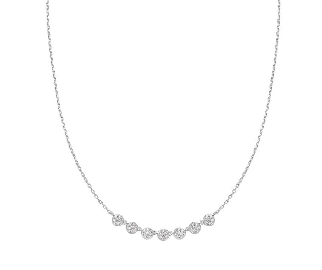 Silver Pavé Multi Beaded Chain Necklace 15"–18" - Ania Haie