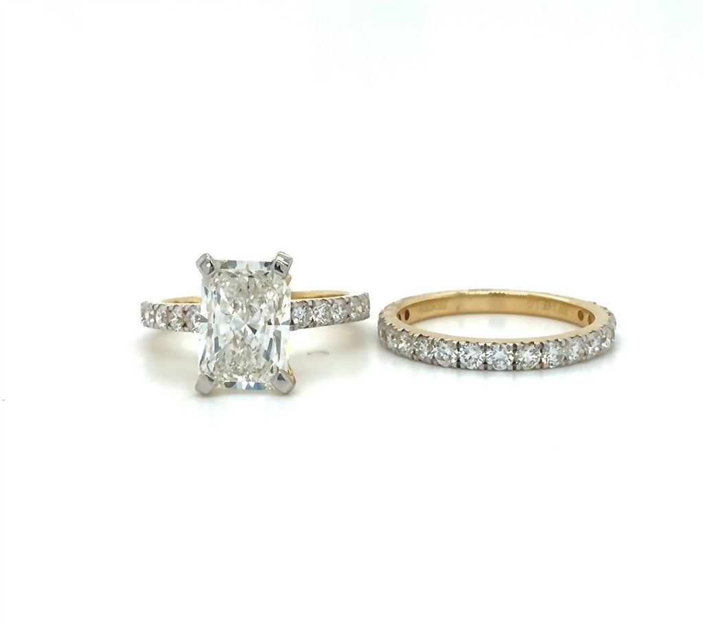 Lab-Grown Diamond Wedding Set – 14K Yellow Gold