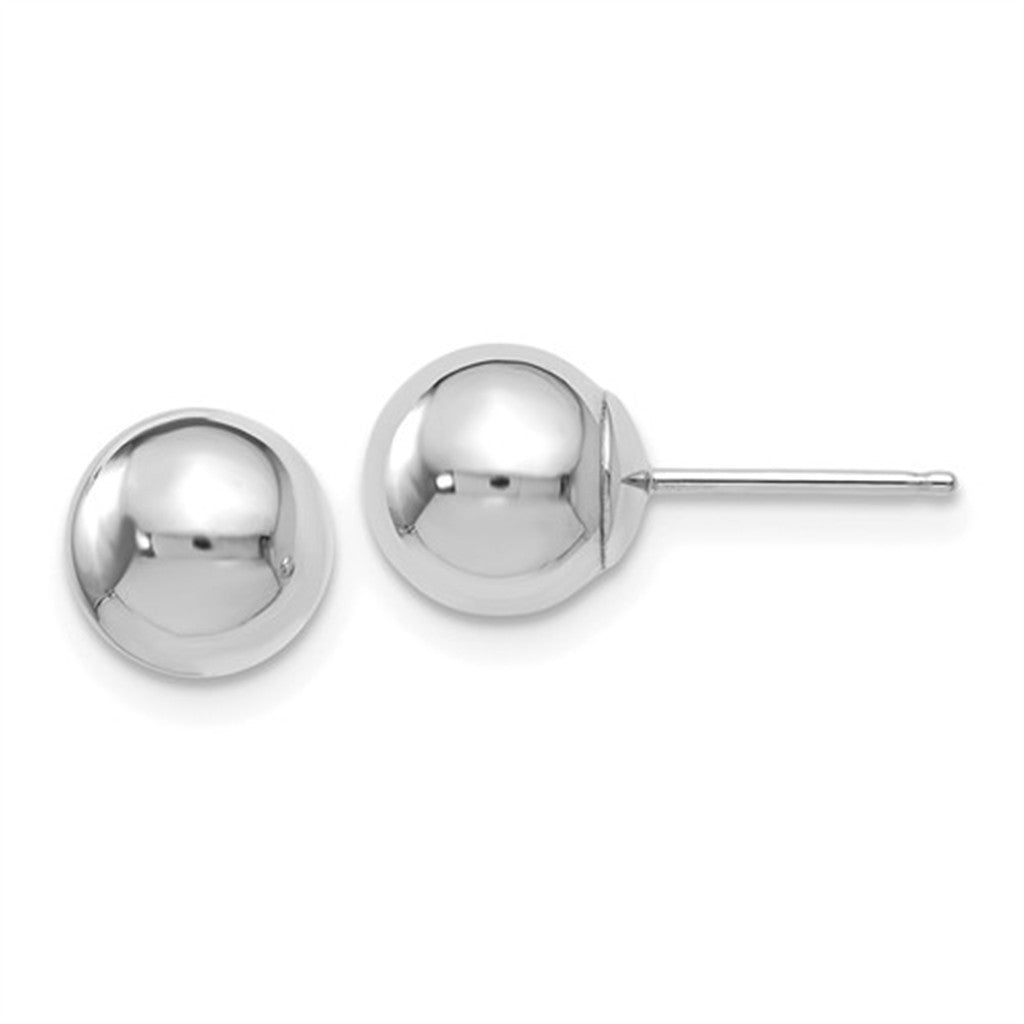 Classic 14K White Gold 7MM Ball Stud Earrings