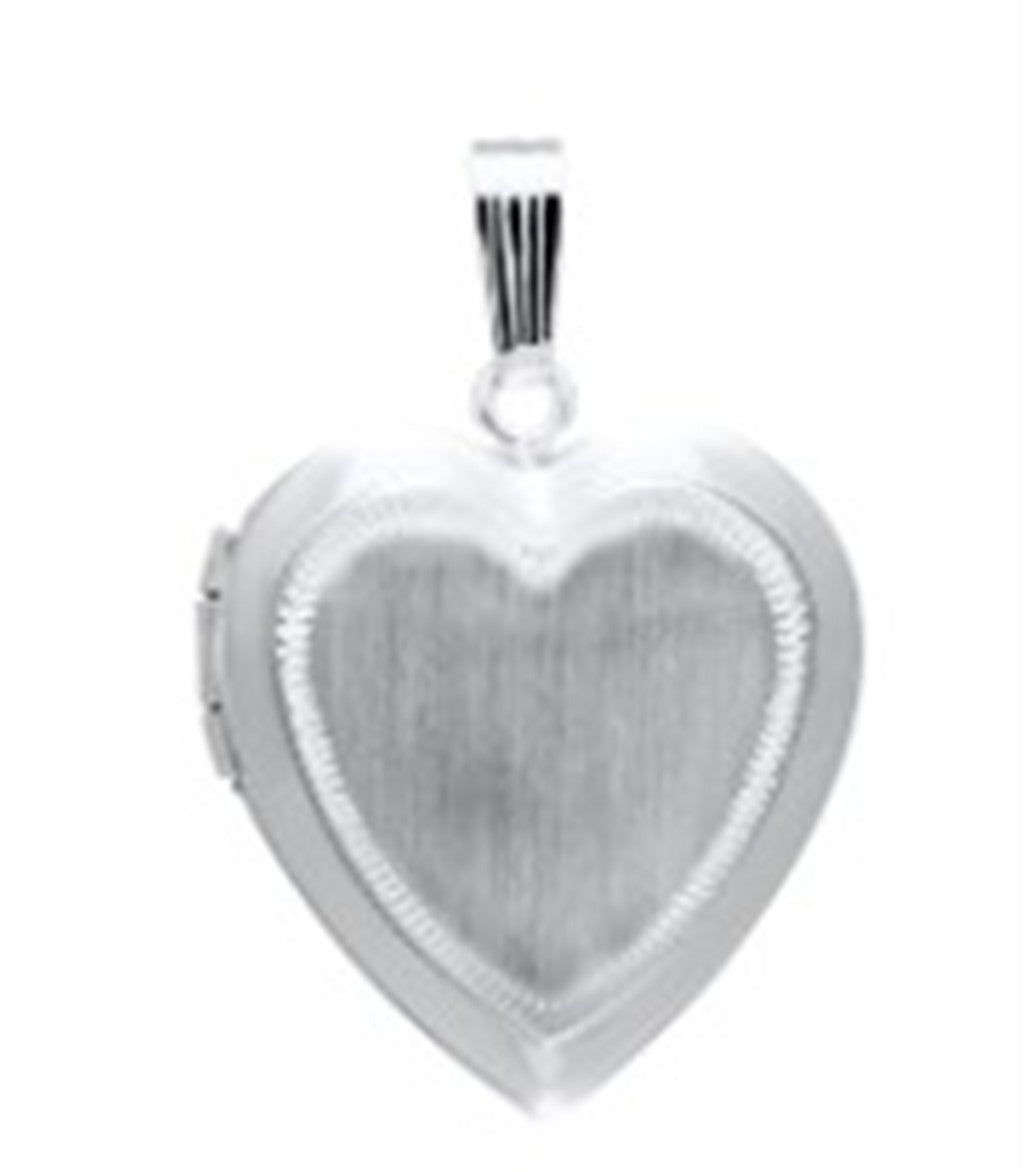 Sterling Silver Heart Locket – Hand Engraved & Satin Finish Parker Jewelers
