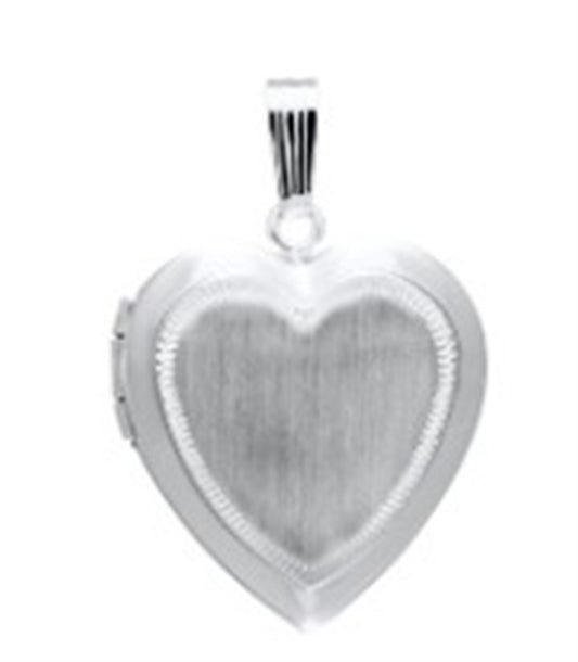 Sterling Silver Heart Locket – Hand Engraved & Satin Finish  Parker Jewelers