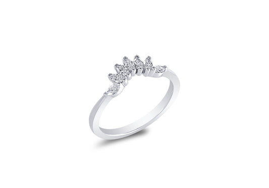 RINGS-7 MQ 0.28Ct-14K W 2.35Gm