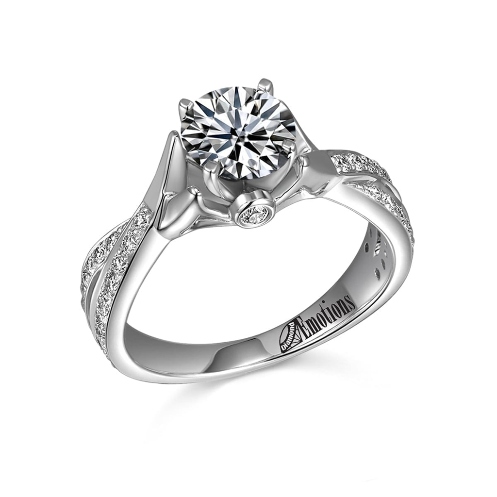 Split Shank Twist Engagement Ring Semi-Mount with .41Ct Diamonds