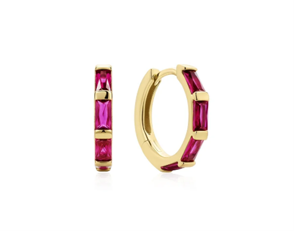 Gold Rosé Holiday Huggie Hoop Earrings