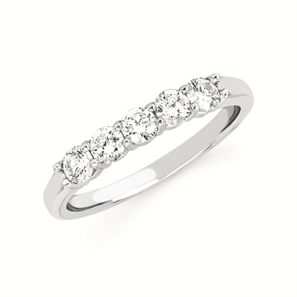 1/2 Ctw. 5 Stone Prong Set Diamond Anniversary Band