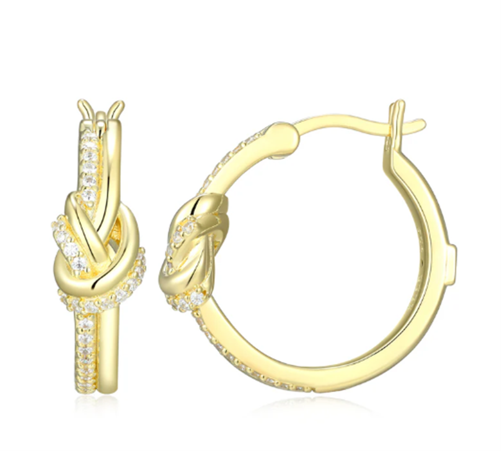 ELLE Unity Knot Hoop Earrings – 14K Yellow Gold-Plated Sterling Silver
