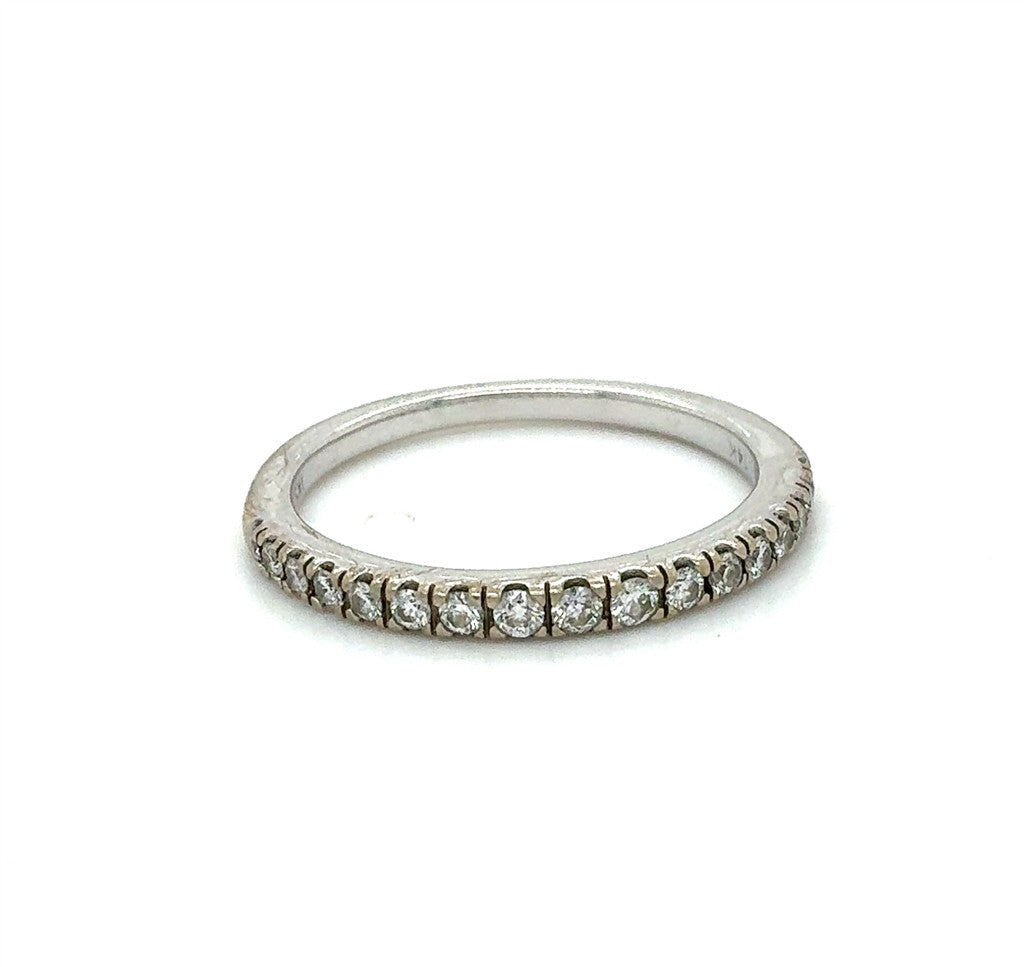 14K White Gold Diamond Band – Size 7.25