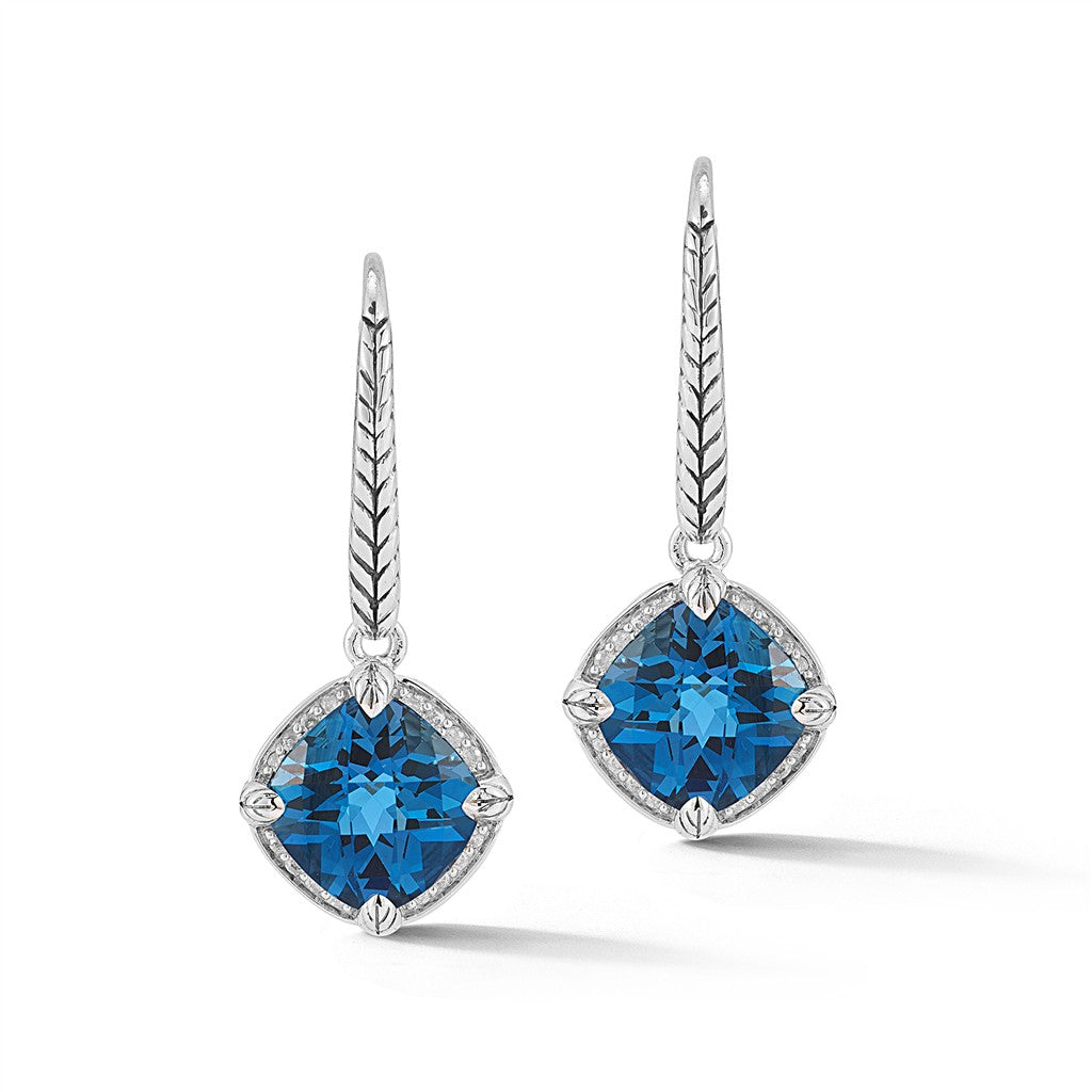 JAI Sterling Silver Signature Gemstone & Diamond L | Silver Earrings