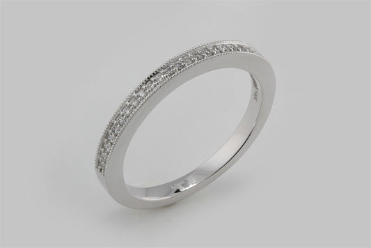 RINGS-23 RD 0.12Ct-14K W 2.73G