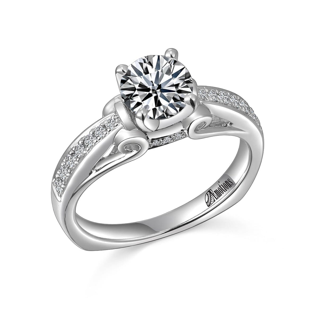 Elegant Ring Semi-Mount with .19Ct Diamonds and Unique Gallery Detail