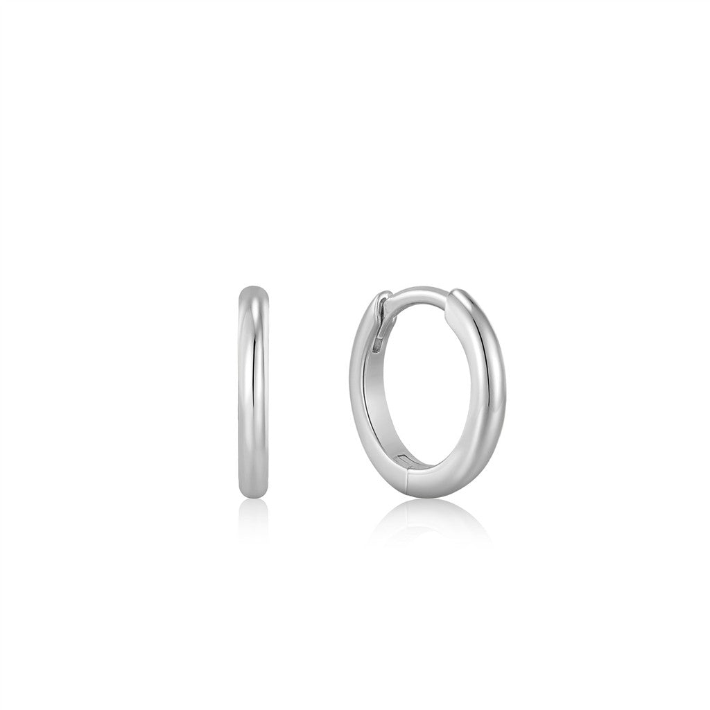 Smooth Huggie Hoop Earrings - Silver | Ania Haie