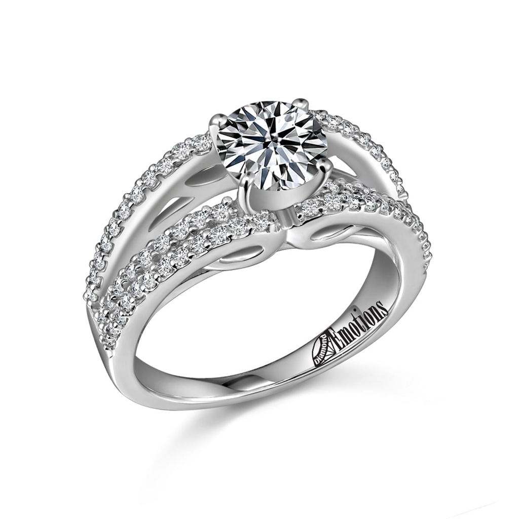 Multi-Level Ring Semi-Mount with .47Ct Diamonds & Unique Gallery