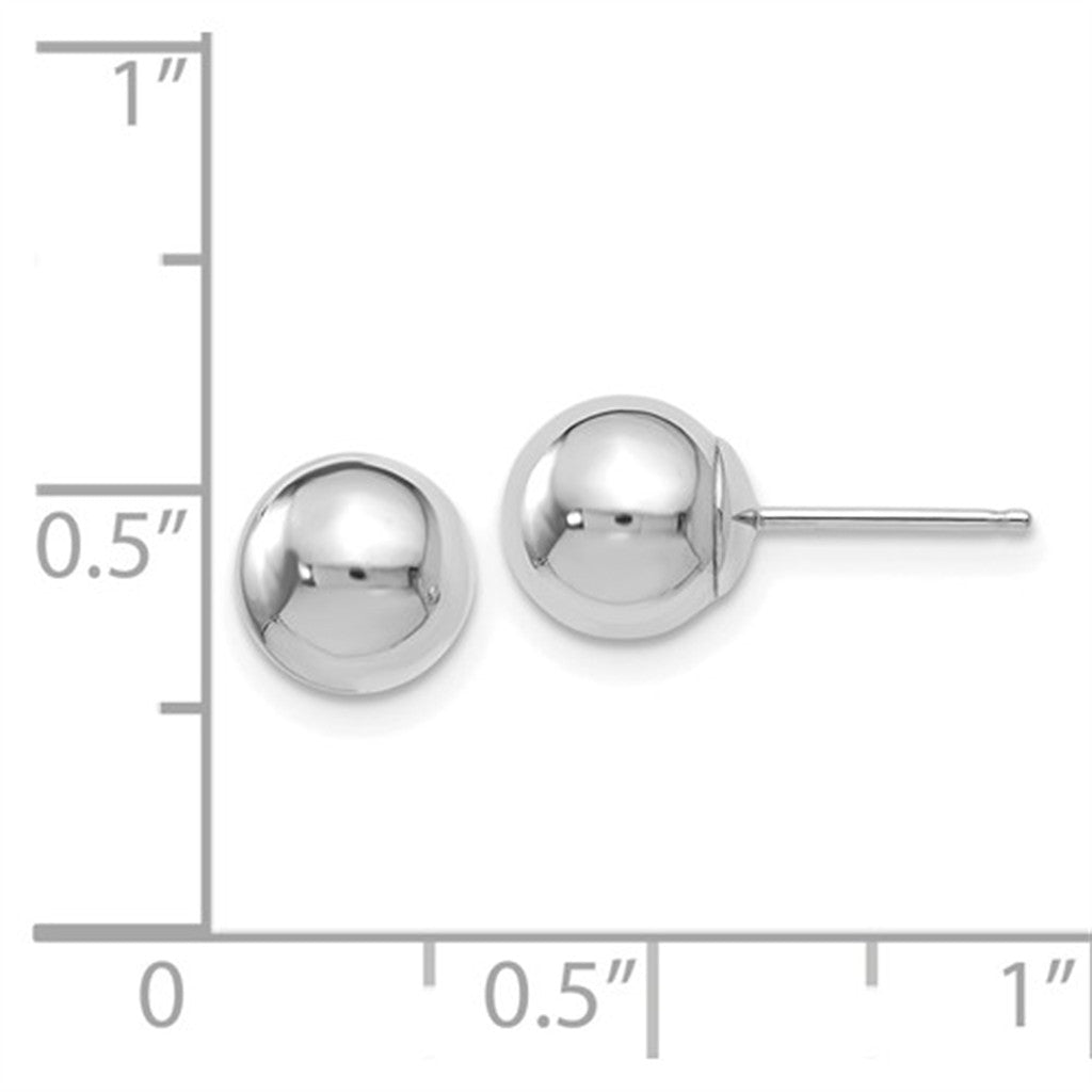 Classic 14K White Gold 7MM Ball Stud Earrings