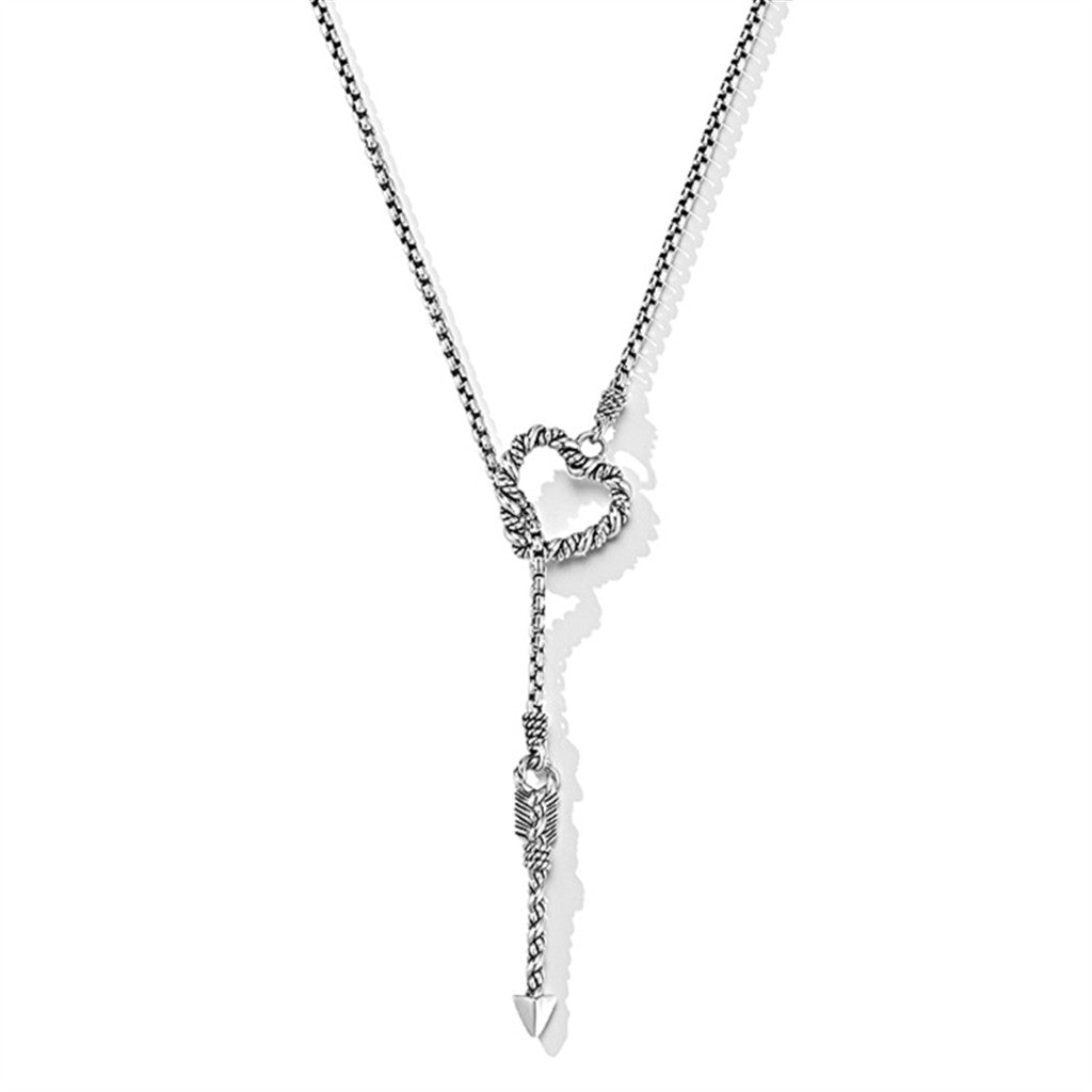 JAI Sterling Silver Arrow Heart Necklace in 2.0mm | Silver Necklaces