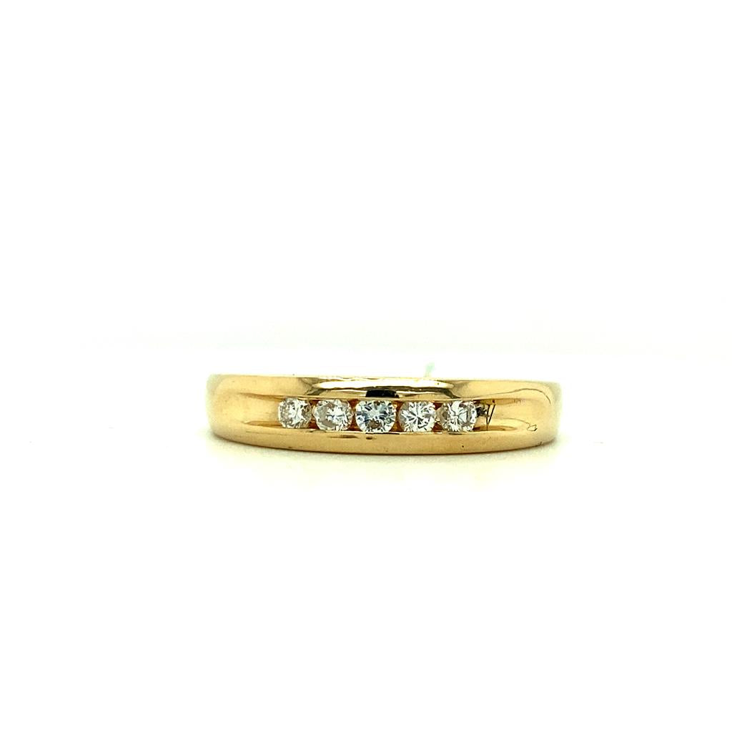 14KY MENS RING W/ 5 DIAS 5.24G