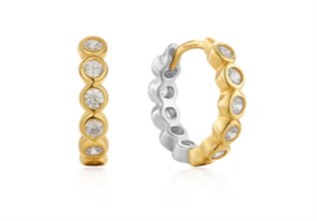 ANIA HAIE TT Reversible Bezel CZ Huggies – Versatile Elegance