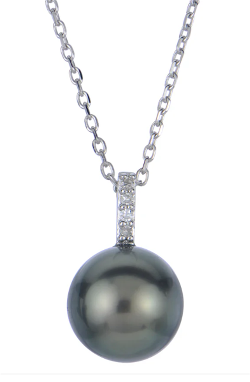 14KT White Gold Tahitian Pearl Necklace