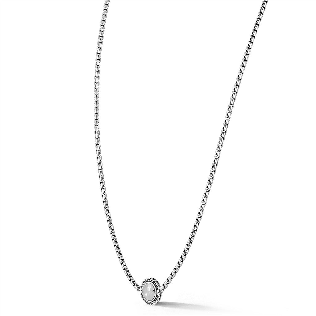 JAI Sterling Silver Hammered Disk 3.7mm Box Chain | Silver Necklaces